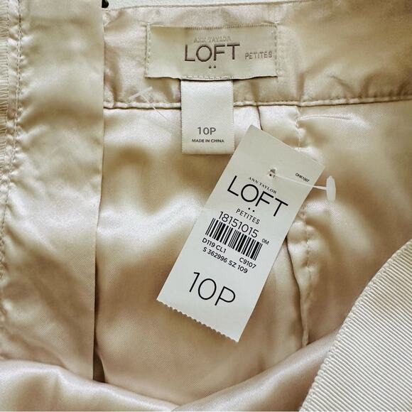 Loft Mini Skirt Cream Floral Lace Crochet Exposed Zipper Lined Petite 10P NEW - Picture 2 of 12